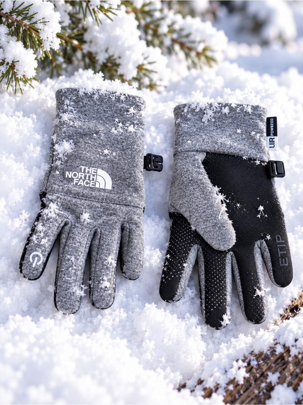 The North Face Kids Tech Gloves Grey Black Size XS